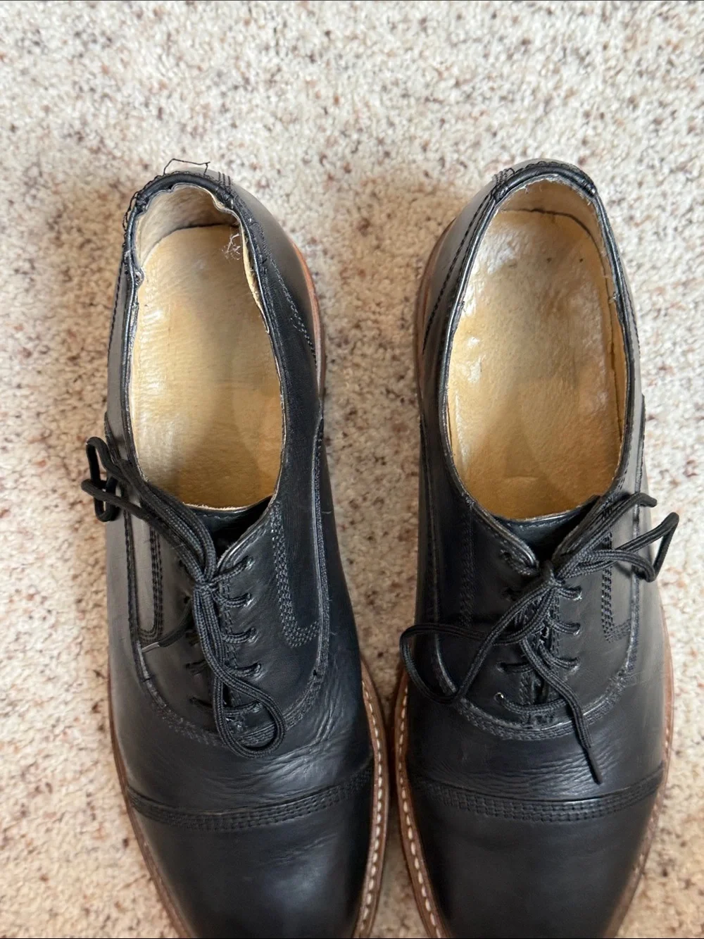 Frye James Bal Lug Oxford Lace Up Cap Toe Shoes